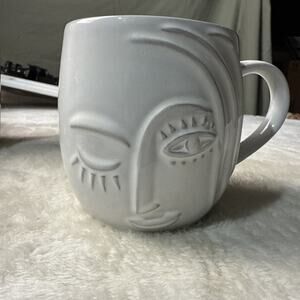 Starbucks White Mug 2013 Anniversary, Winking Mermaid Siren, 3D Relief Design